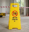 AI Generated Chevalet « Ne rien stocker ici » – zone de chantier