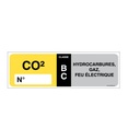 Lot 10 autocollants Etiquettes Extincteur CO2 BC