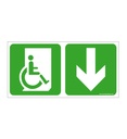 Panneau Direction de sortie Handicapé, En dessous vers la droite - C