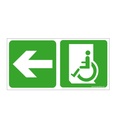 Panneau Direction de sortie Handicapé, vers la gauche - C