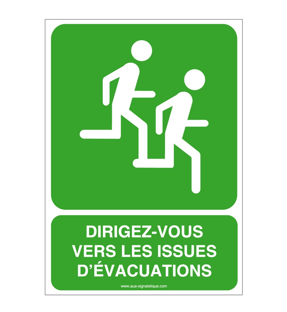 Panneau Dirigez-vous vers les Issues... - Verti