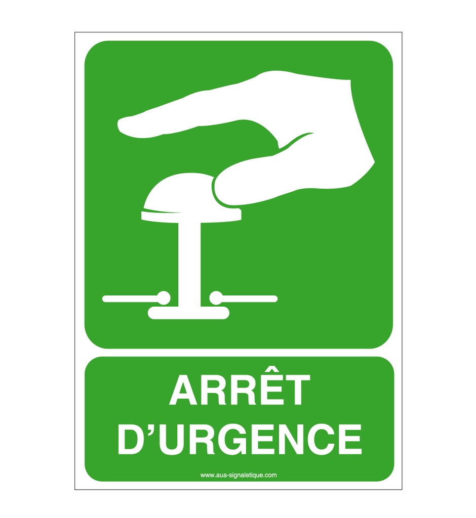 Panneau Arrêt D'Urgence Vert -Verti