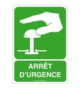 Panneau Arrêt D'Urgence Vert -Verti