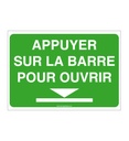 Panneau Appuyer sur la barre pour ouvrir - AP