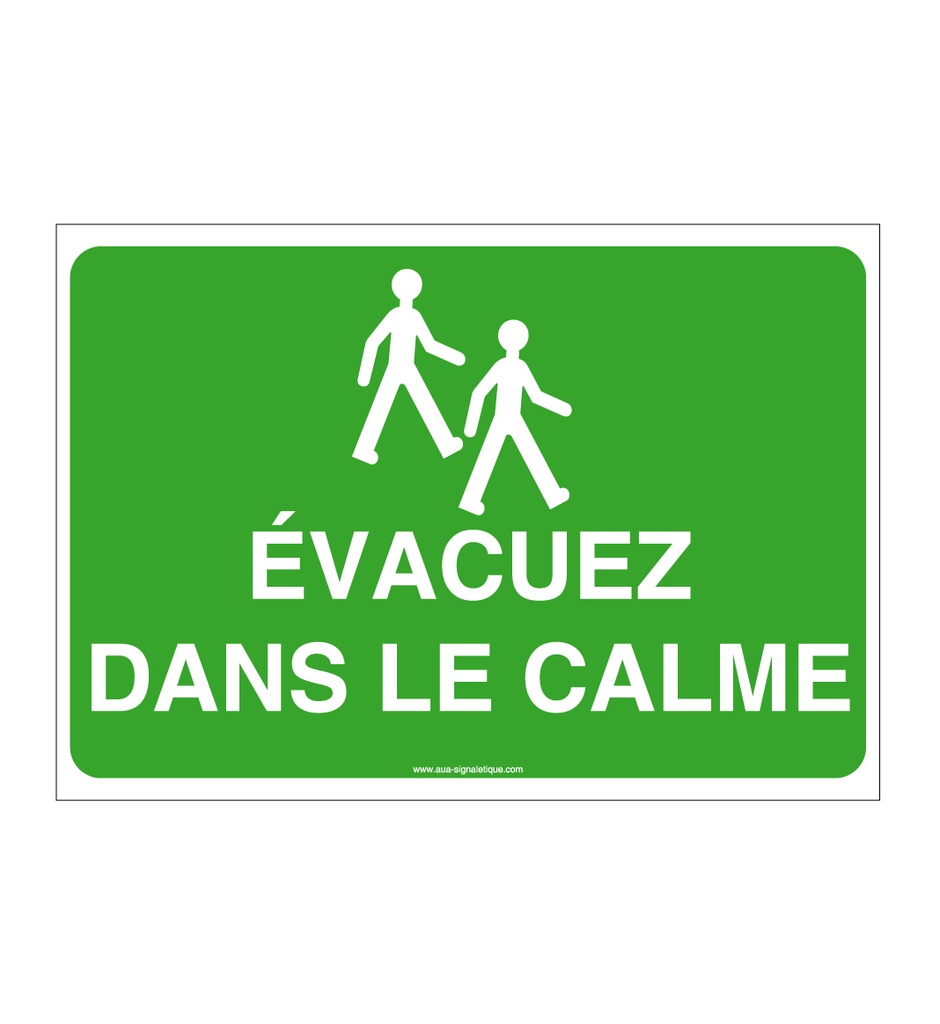 Panneau Evacuez dans le calme avec picto - AP