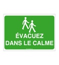 Panneau Evacuez dans le calme avec picto - AP