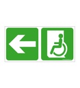 Panneau Direction de Sortie Handicapé, vers la gauche - C