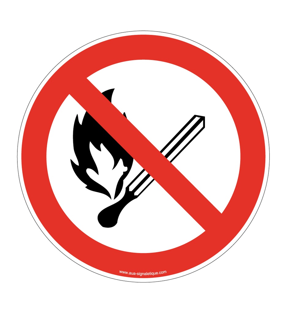 Panneau Flammes nues interdites, défense de fumer