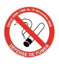 Panneau Défense de fumer avec Décret