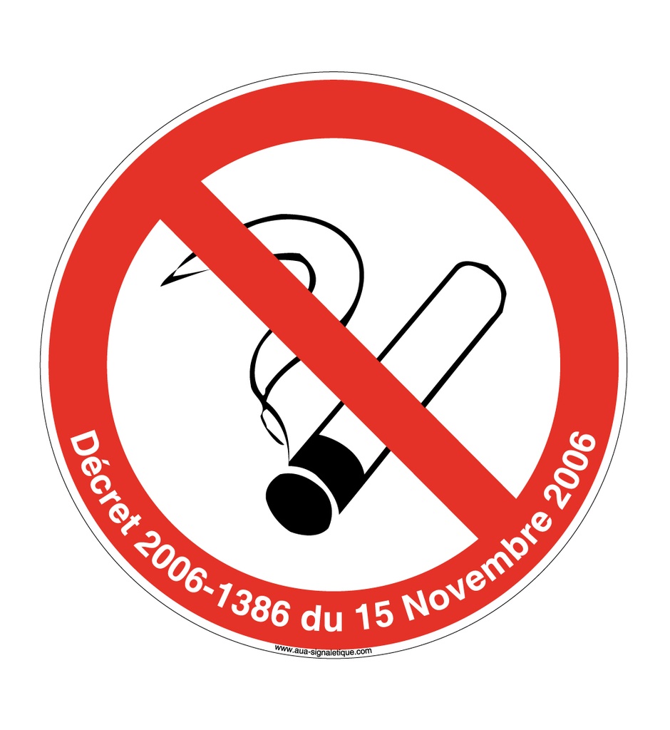 Panneau Interdiction de fumer avec décret