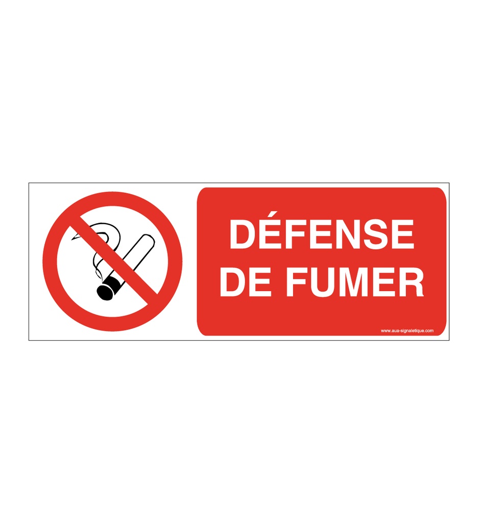Panneau Défense de fumer Horizontal