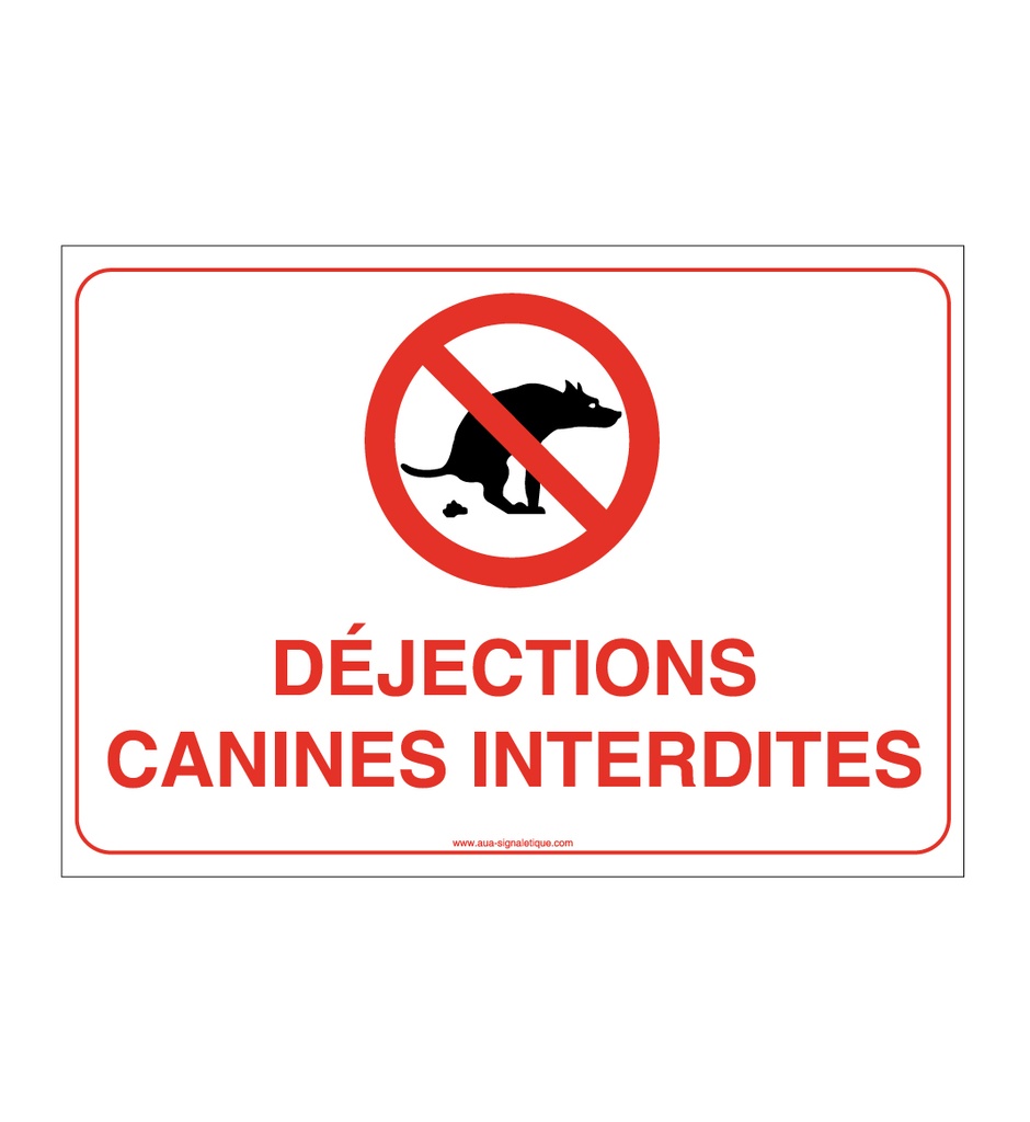 Panneau Déjections canines interdites - AP