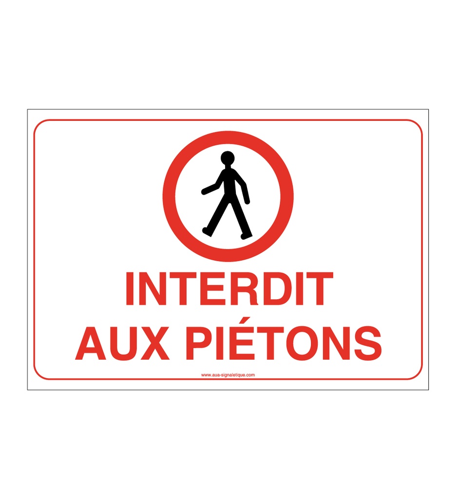 [3242-AP-v-150] Panneau Interdit aux Piétons - AP (150 x 105 mm, Vinyle Autocollant)