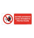 Panneau Entrée Interdite Sans Vêtements Protecteurs