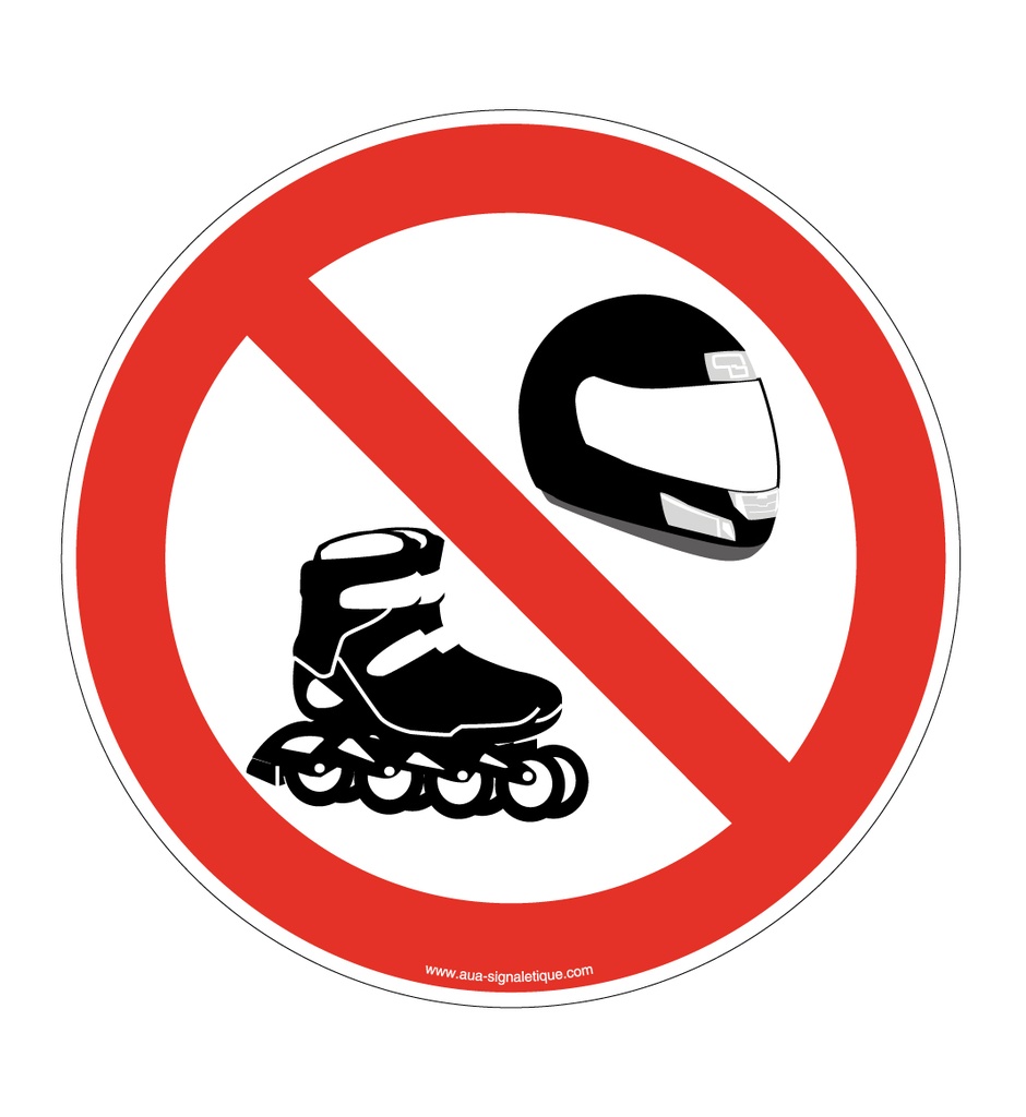 Panneau Interdiction au Casque & Rollers