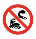 Panneau Interdiction au Casque & Rollers