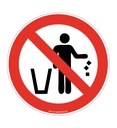 Panneau Interdit de jeter par terre