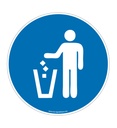 Panneau Obligation d'Utiliser la Poubelle