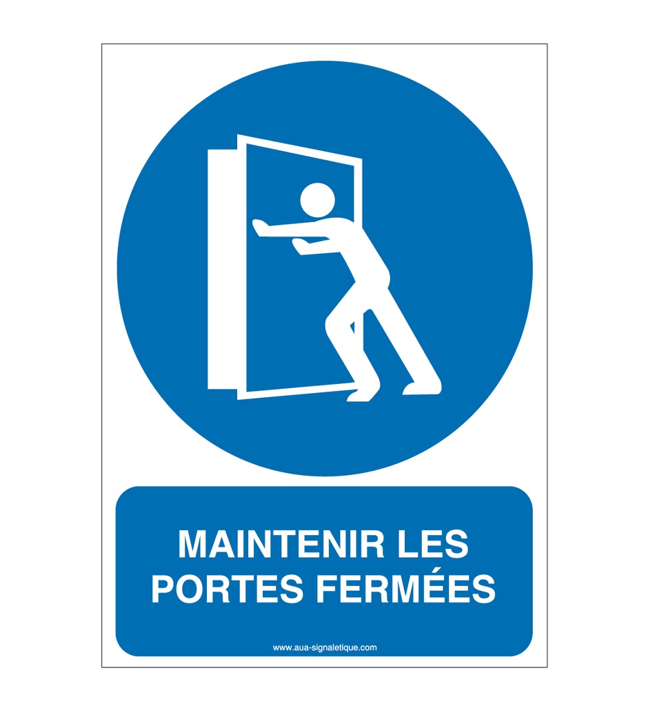 [3408-AI-v-75] Panneau maintenir les portes fermées AI (75 x 105 mm, Vinyle Autocollant)
