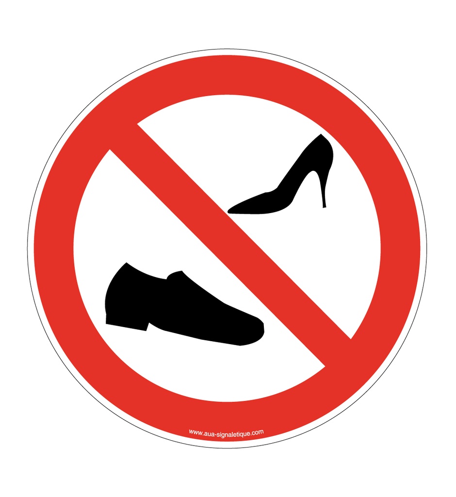 Panneau Chaussures interdites