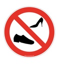 Panneau Chaussures interdites
