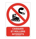 Panneau Casques et rollers interdits-AI