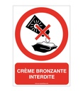 Panneau Crème bronzante interdite-AI
