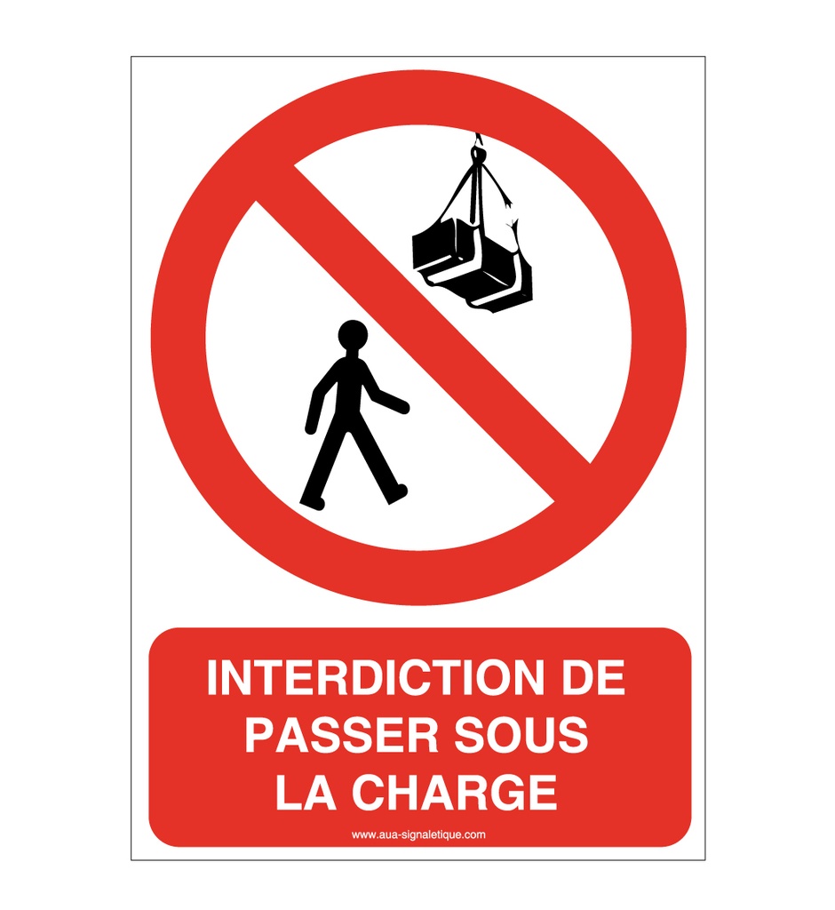 Panneau Interdiction de passer sous une charge-AI