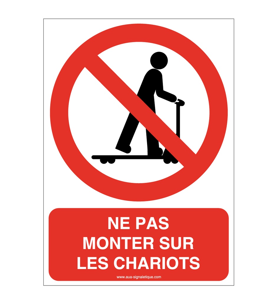 Panneau Ne pas monter sur les chariots-AI