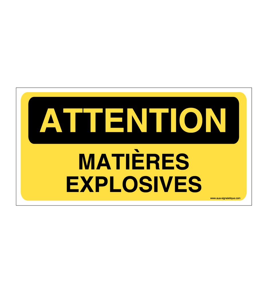 Panneau Matières explosives