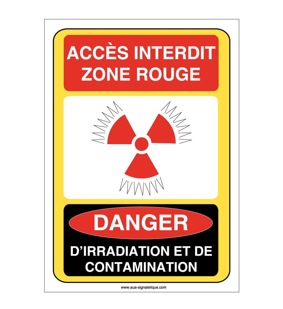 Accès interdit rouge danger irra et conta
