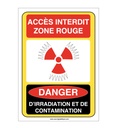 Accès interdit rouge danger irra et conta