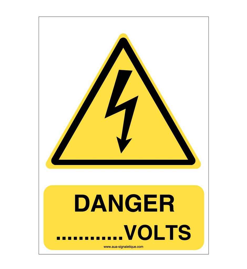 Panneau Danger Volts - V
