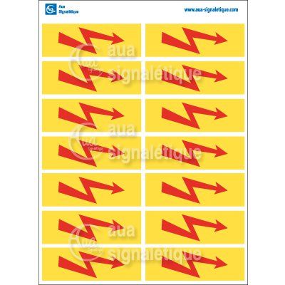 [3937-F] Planche Pictogrammes Eclair Rouge