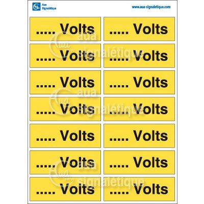[3939-F] Planche Pictogrammes Volts - Personnalisable