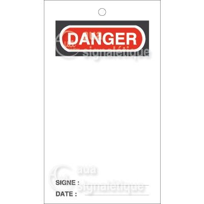 Lot 10 étiquettes de Sécurité en PVC imprimé - Danger