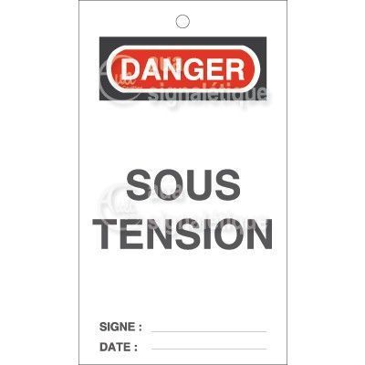 Lot 10 étiquettes de sécurité en PVC imprimé - Danger sous tension