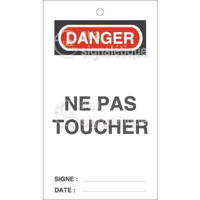 Lot 10 étiquettes de sécurité en PVC imprimé - Danger Ne pas Déplacer
