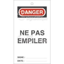 Lot 10 étiquettes de sécurité en PVC imprimé - Danger Ne pas Empiler