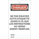 Lot 10 étiquettes de sécurité en PVC imprimé - Ne pas enlever l'étiquette...