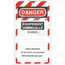 Lot 10 étiquettes de sécurité en PVC imprimé - Equipements verrouillé