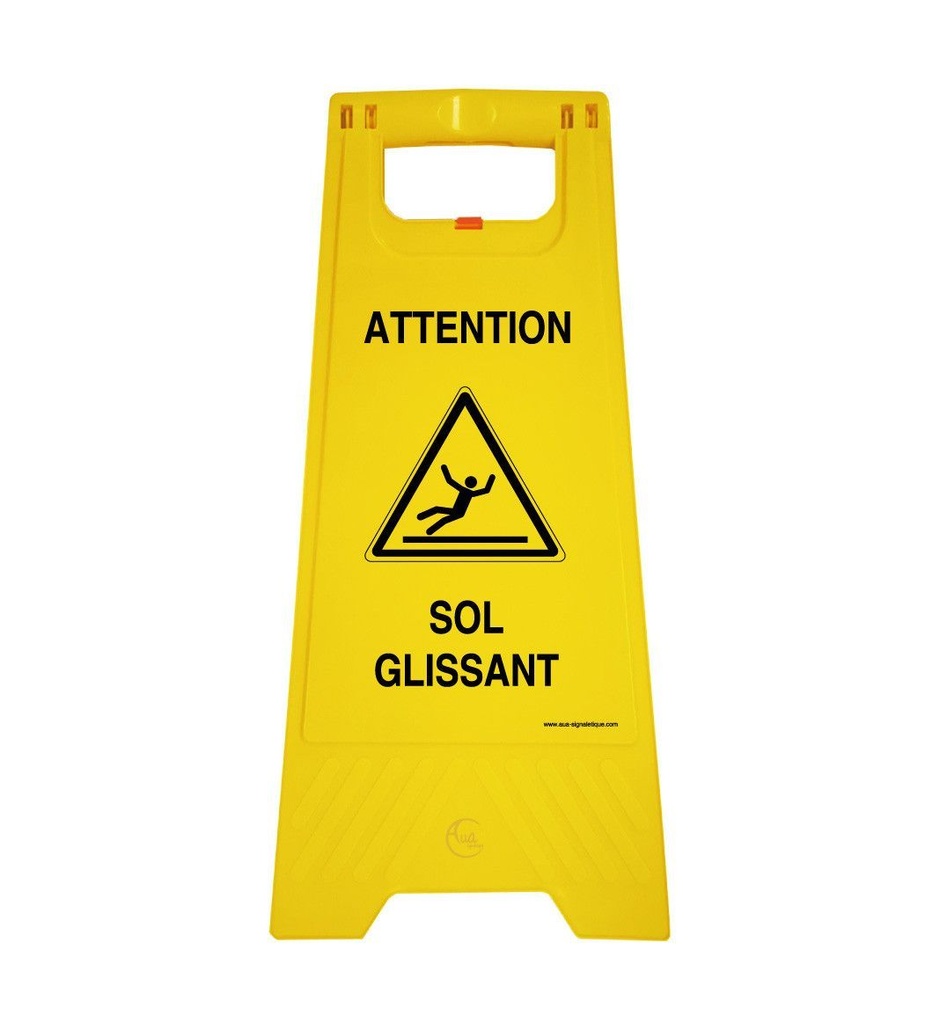 Chevalet de signalisation sol Glissant - Poids 1KG en plastique jaune