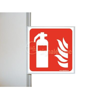 Drapeau Extincteur d'incendie - F001 - PVC 1.5mm -200x200 Mm