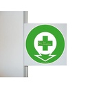 Drapeau Localisation premiers secours - PVC 1.5mm -200x200 Mm ISO 7010