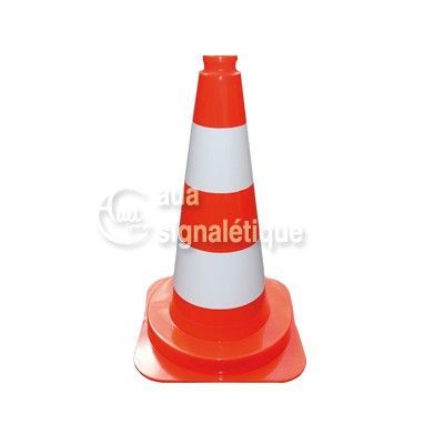 [1631077] Cônes de Signalisation Base orange - Classe 1 - 2 bandes - 500mm