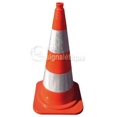 [1631092] Cônes de Signalisation base orange Classe 2 - 2 bandes - 750mm