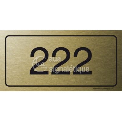 [1631186] Plaque Numéro de chambre - Doré Brossé