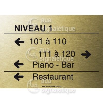 [1631198] Directionnelle Personnalisé Doré Brossé