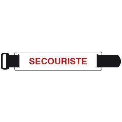 Brassard à scratch ajustable - secouriste - Blanc - Taille adulte