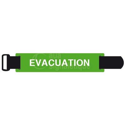 Brassard à scratch ajustable - Évacuation - Taille unique